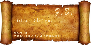 Fidler Dénes névjegykártya