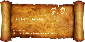 Fidler Dénes névjegykártya