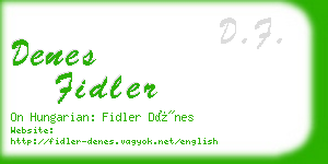 denes fidler business card